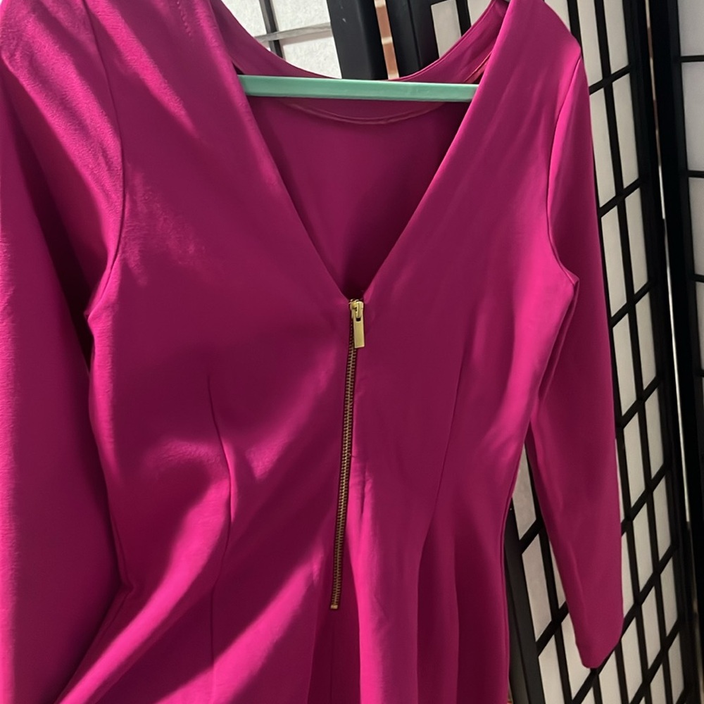 Banana Republic, Size 8 Fushia Pink Dress Plunge Back Zip